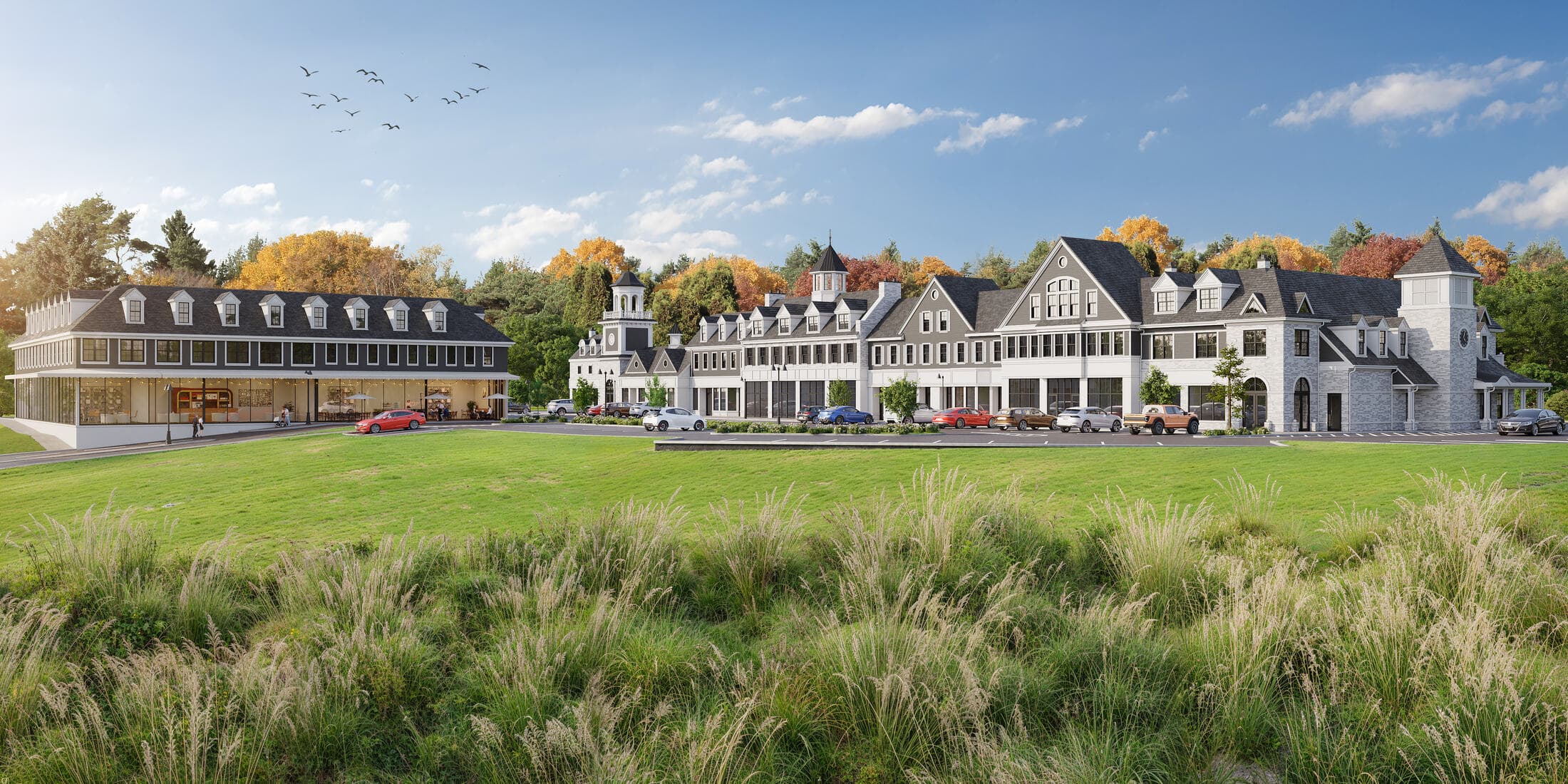 Wide view of Cohasset Crossing